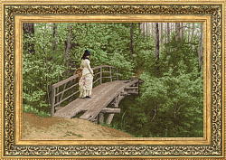 Вышивка МК-101 Летний пейзаж (В.А. Репина на мостике в Абрамцево) 1879